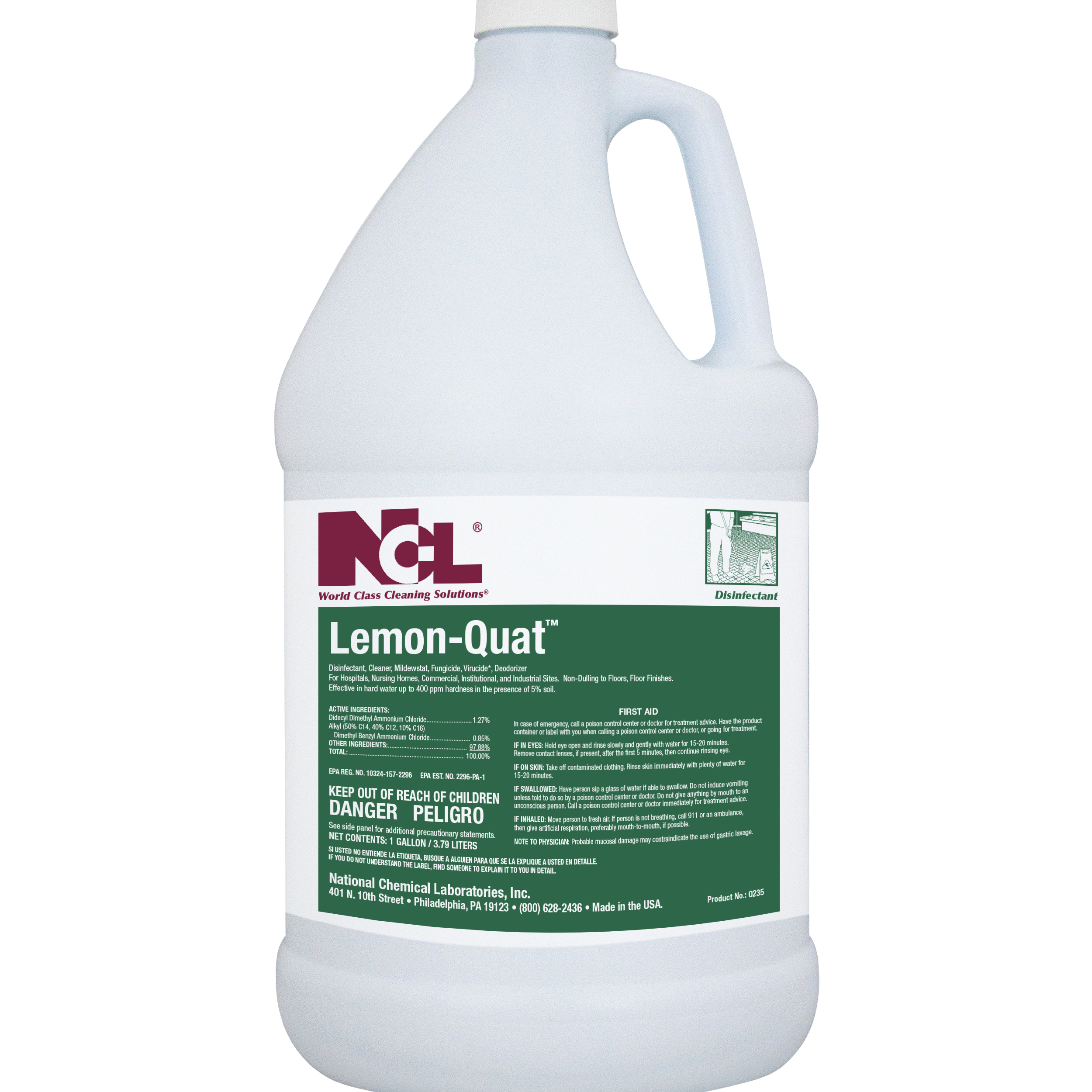  LEMON-QUAT Disinfectant Cleaner 4/1 Gal. Case (NCL0235-29) 