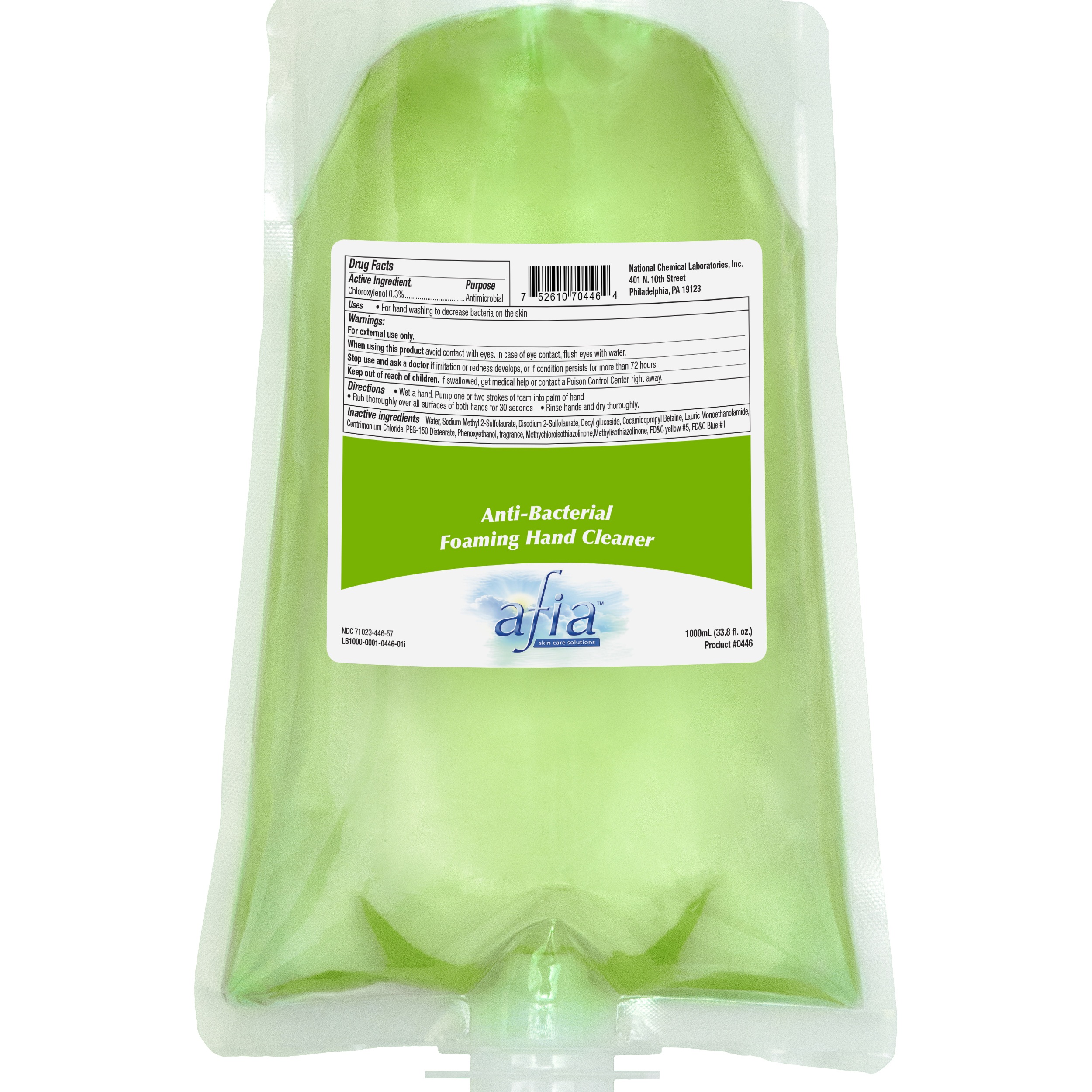  Afia Anti-Bacterial Foaming Hand Cleaner 6 x Case (NCL0446-57) 