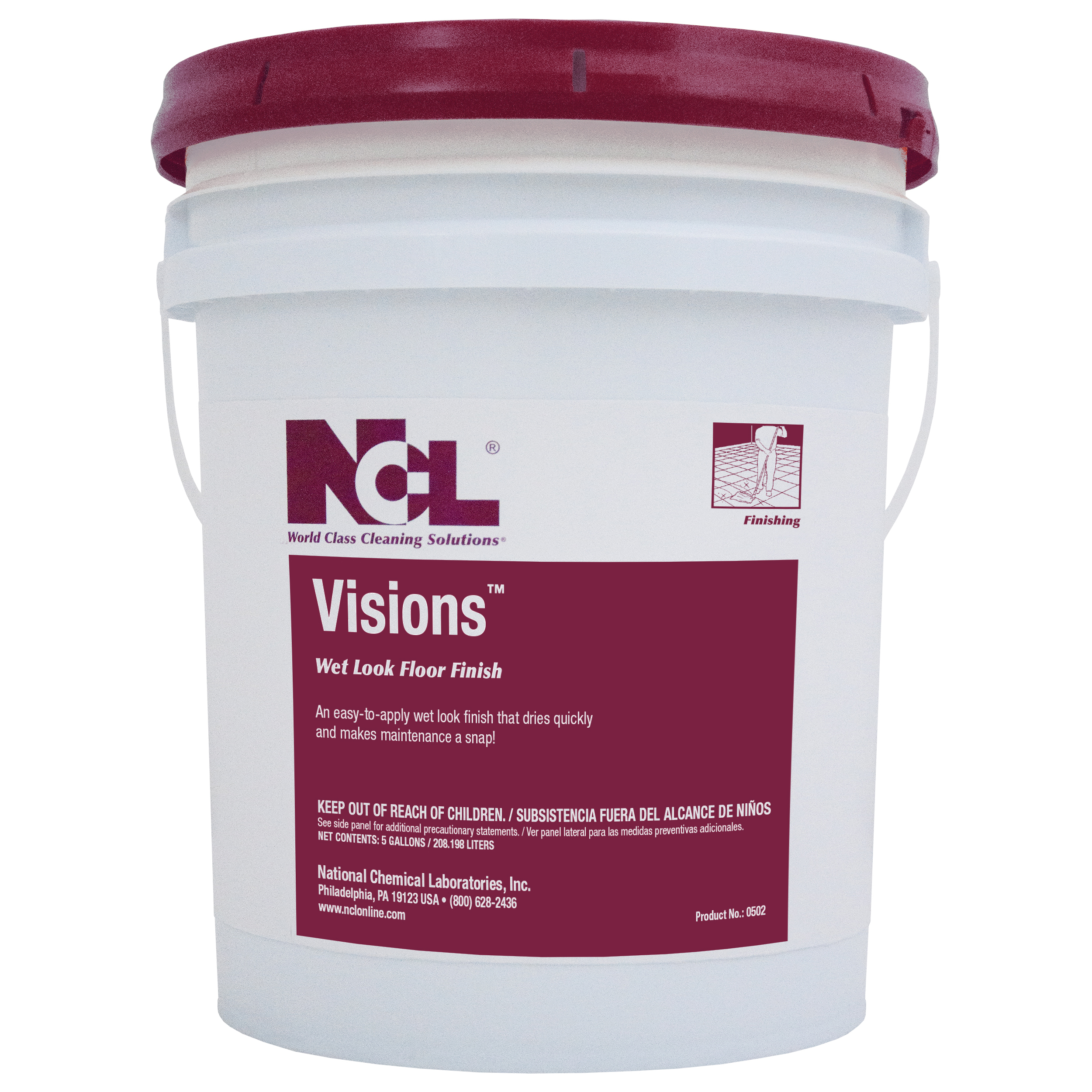  VISIONS Wet Look / Multi-Speed Floor Finish 5 Gal. Pail (NCL0502-21) 