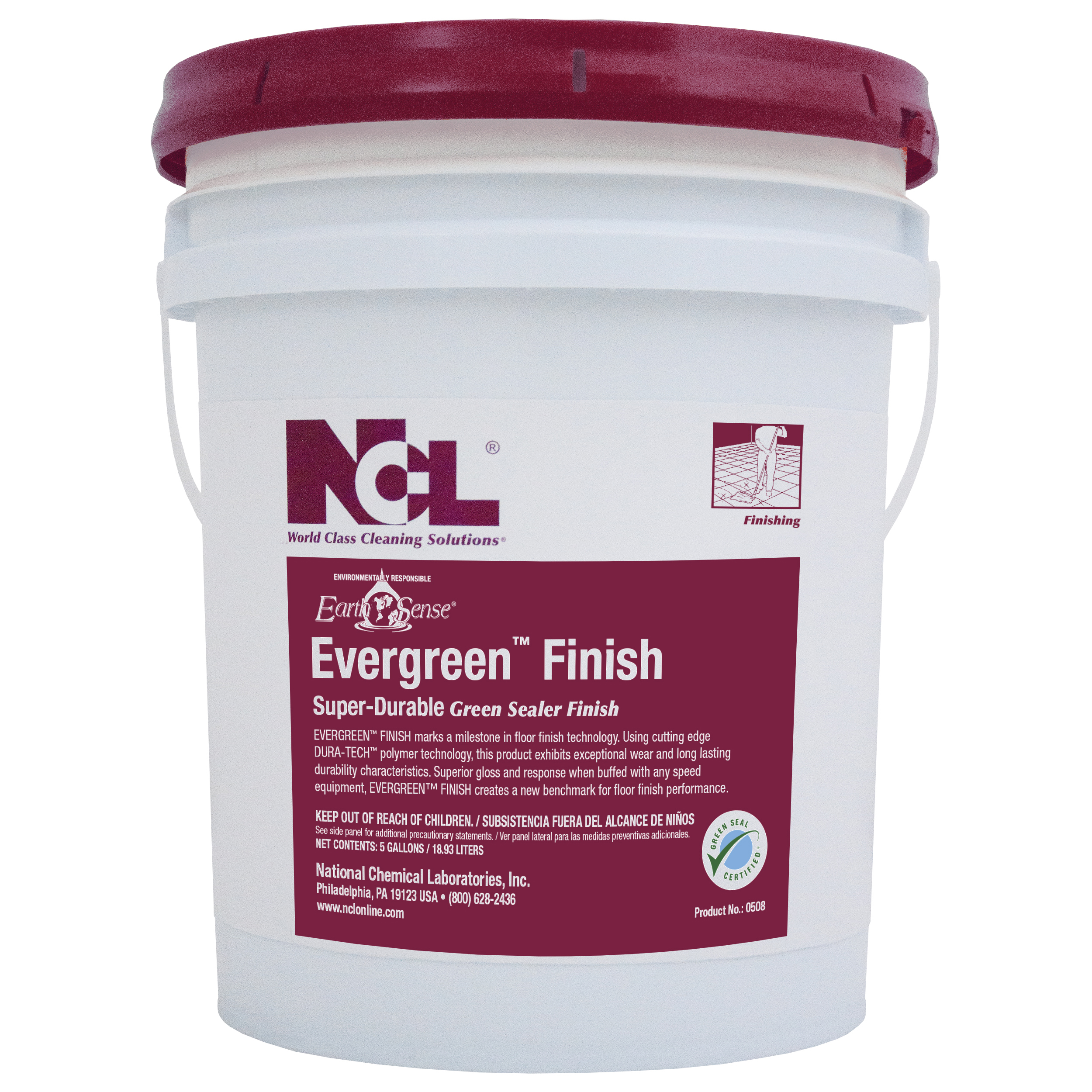  Earth Sense EVERGREEN FINISH All-Green Super-Durable Green Sealer/Finish 5 Gal. Pail (NCL0508-21) 