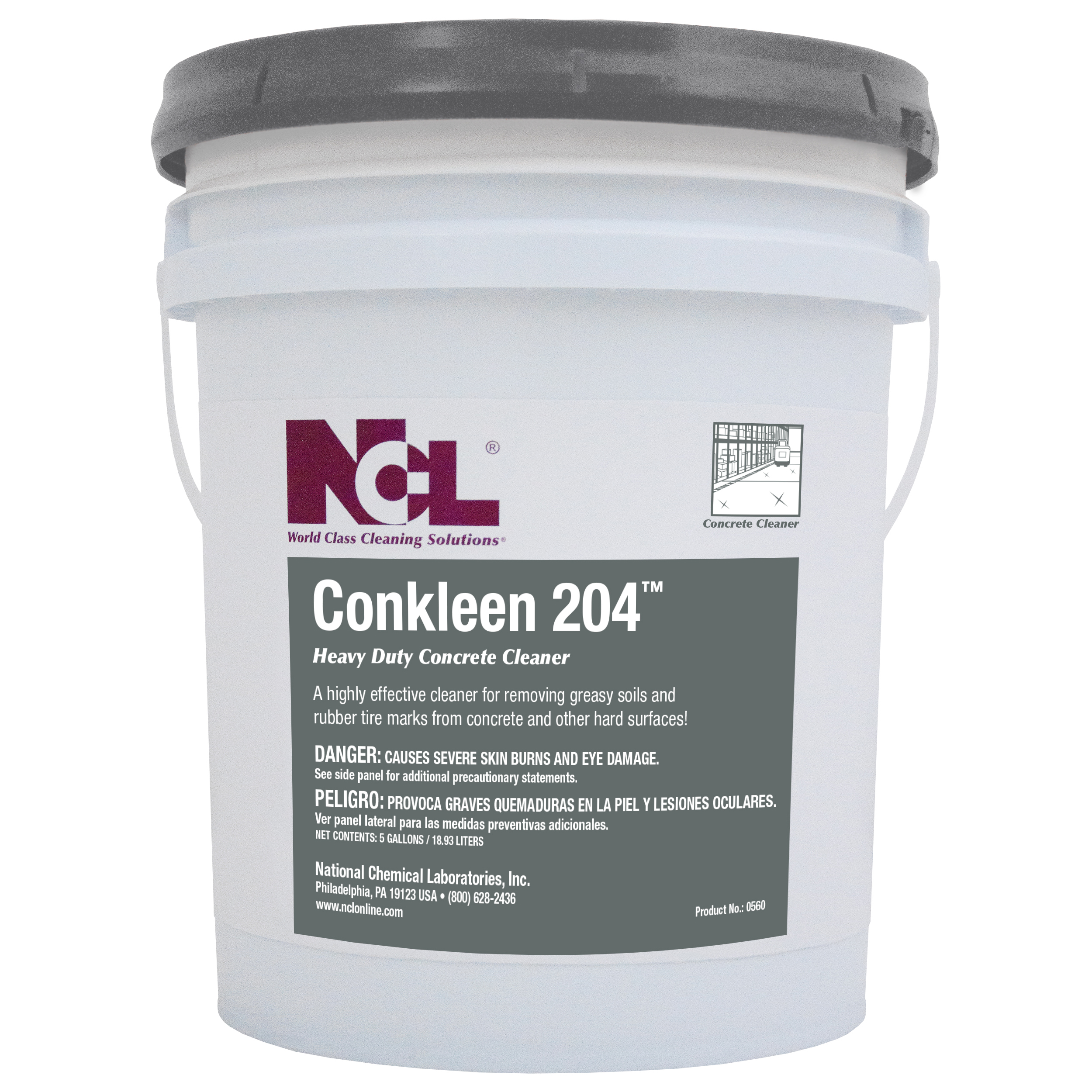  CONKLEEN 204 Heavy Duty Concrete Cleaner 5 Gal. Pail (NCL0560-20) 