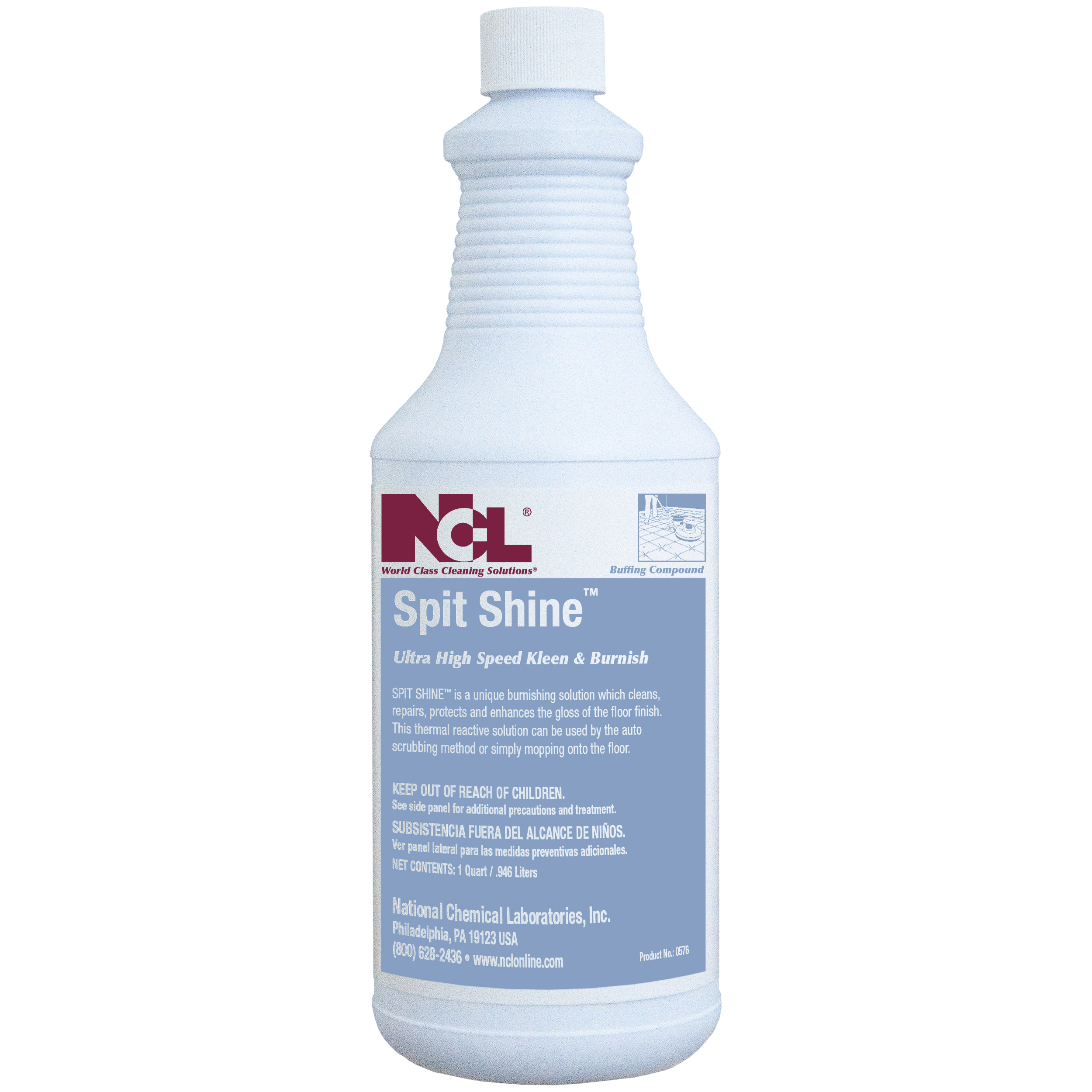  SPIT SHINE Ultra High Speed Kleen & Burnish 12/32 oz (1 Qt.) Case (NCL0576-36) 