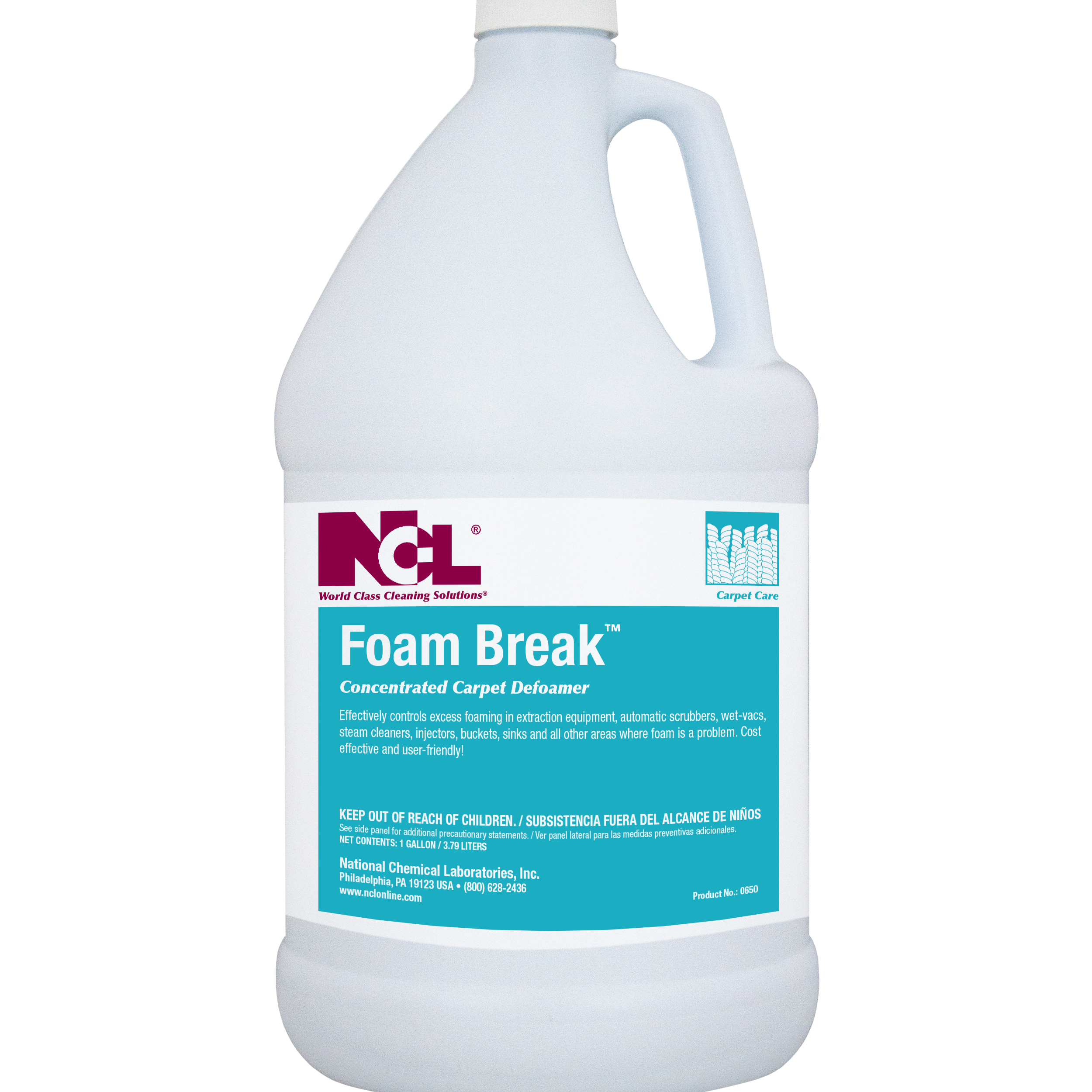  FOAM-BREAK Concentrated Carpet Defoamer 4/1 Gal. Case (NCL0650-29) 