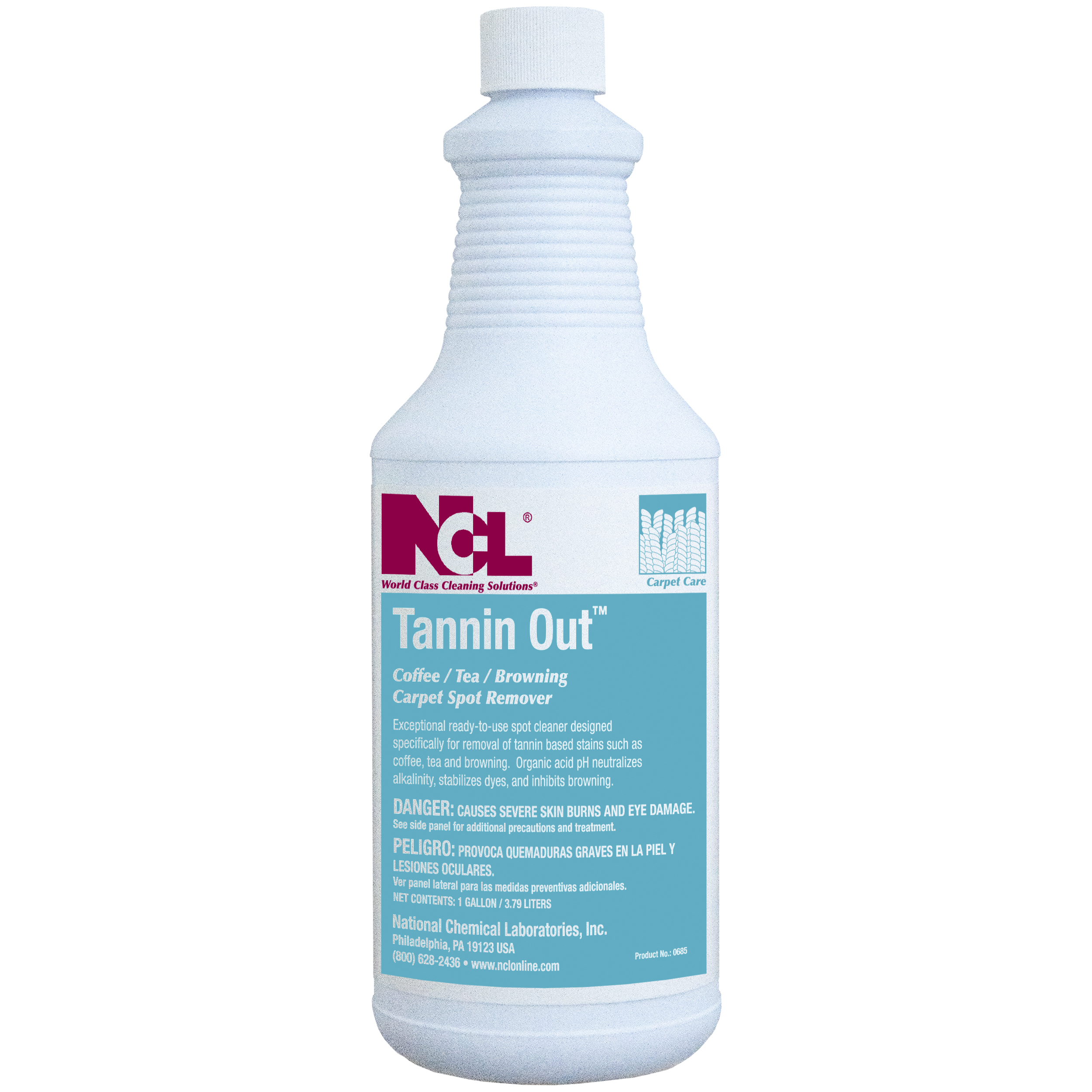  TANNIN OUT  Coffee / Tea / Browning Carpet Spot Remover 12/32 oz (1 Qt.) Case (NCL0685-36) 