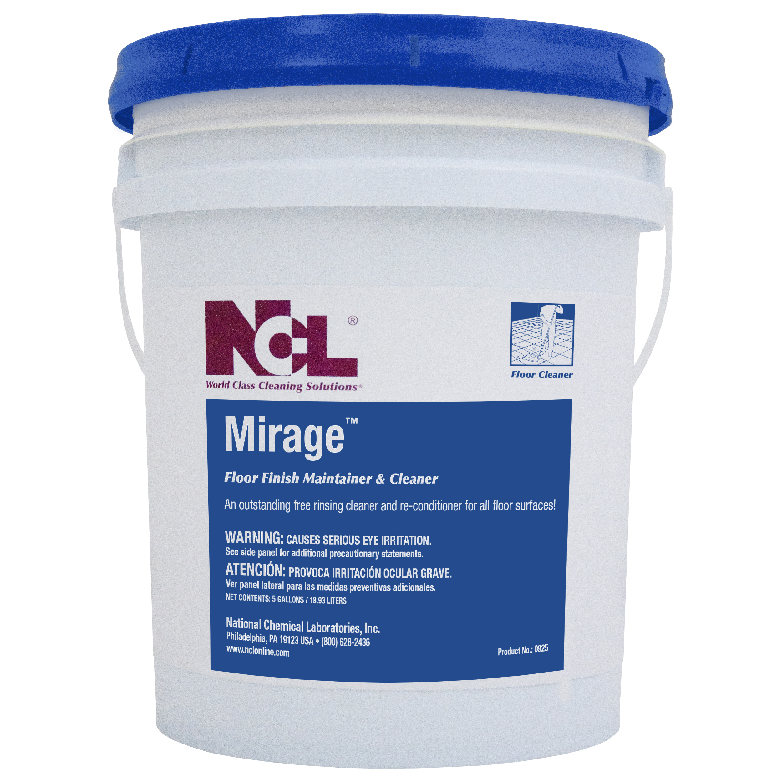  MIRAGE Neutral Floor Finish Maintainer & Cleaner 5 Gal. Pail (NCL0925-21) 
