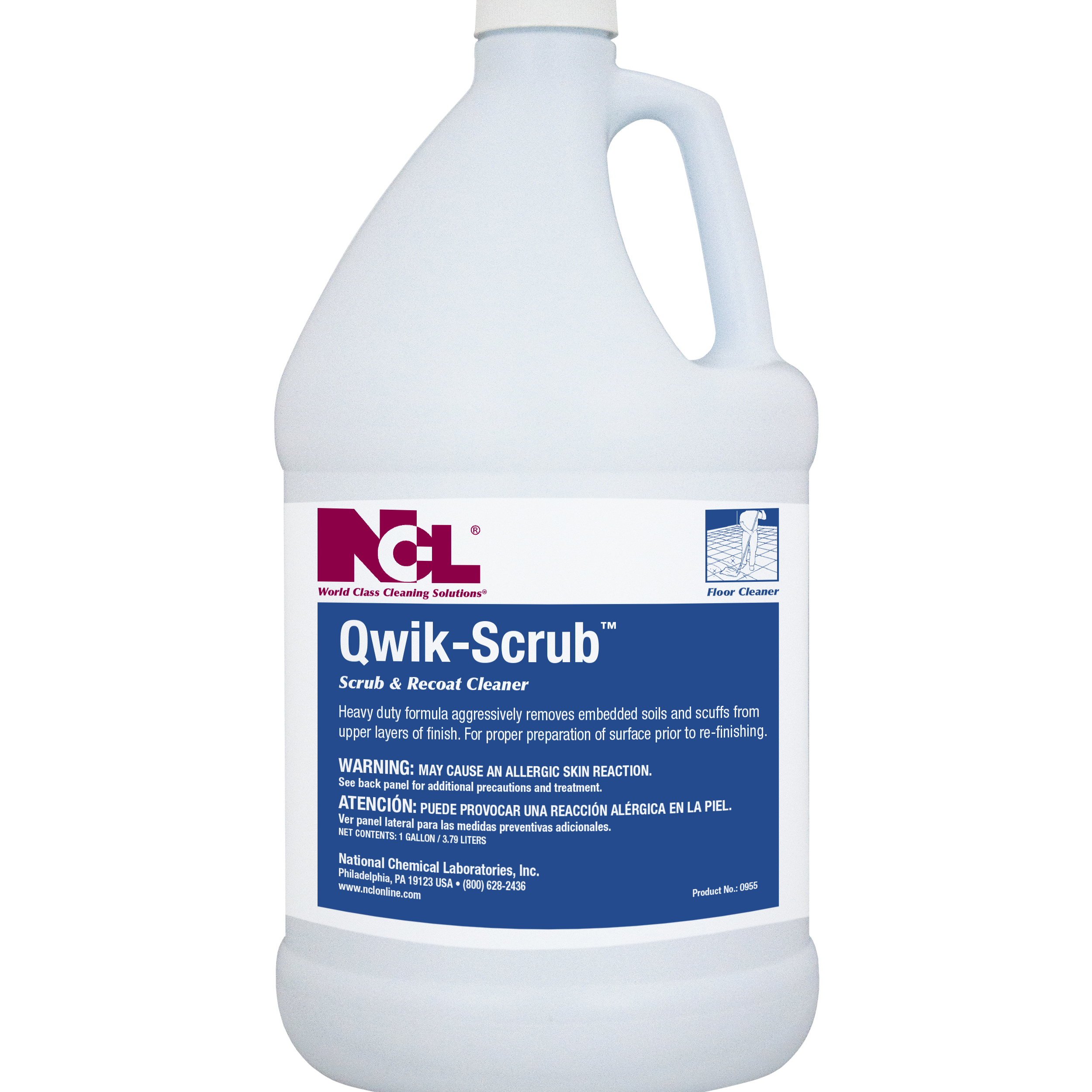  QWIK-SCRUB Scrub & Recoat Cleaner 4/1 Gal. Case (NCL0955-29) 