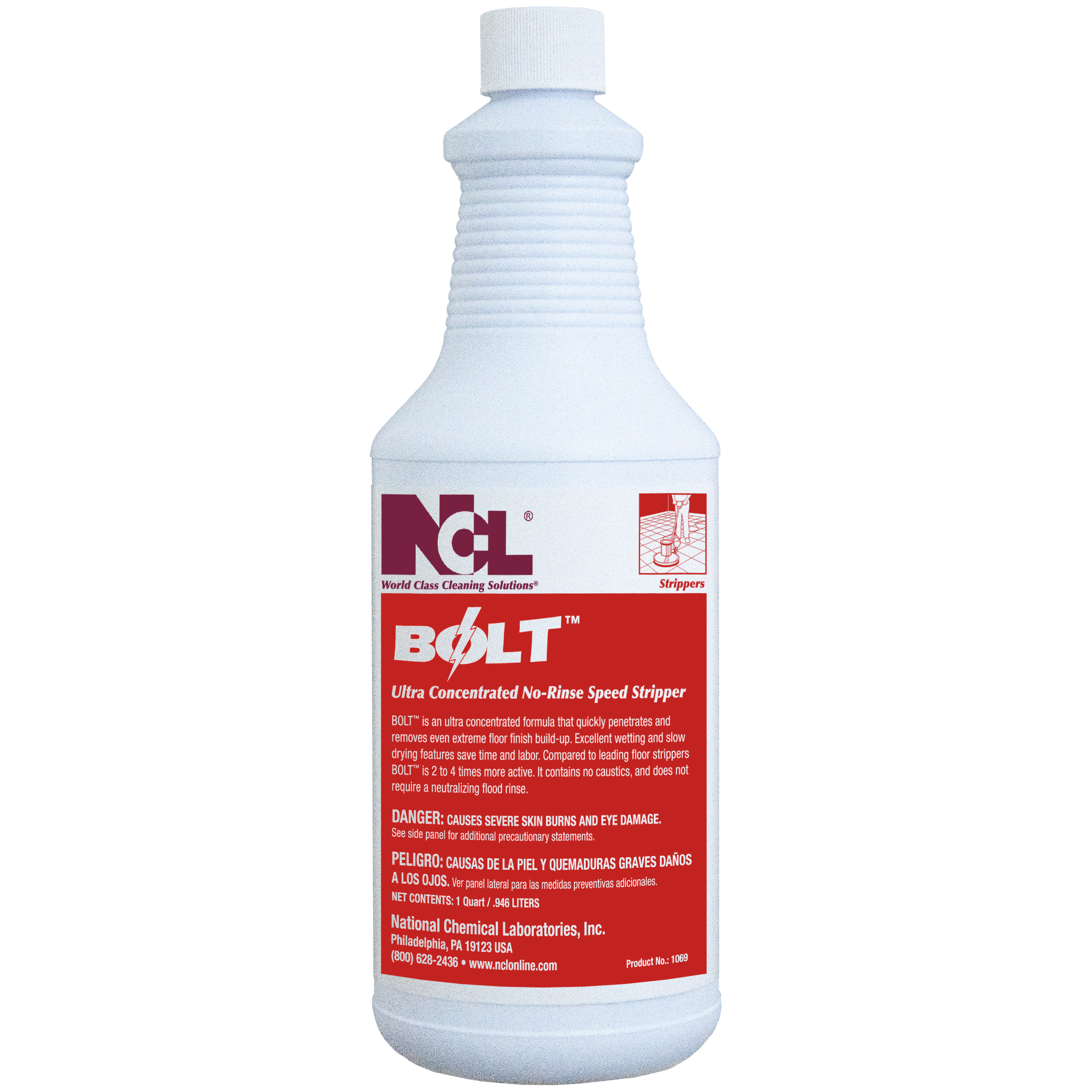  BOLT Ultra Concentrated No-Rinse Speed Stripper 12/32 oz (1 Qt.) Case (NCL1069-42) 