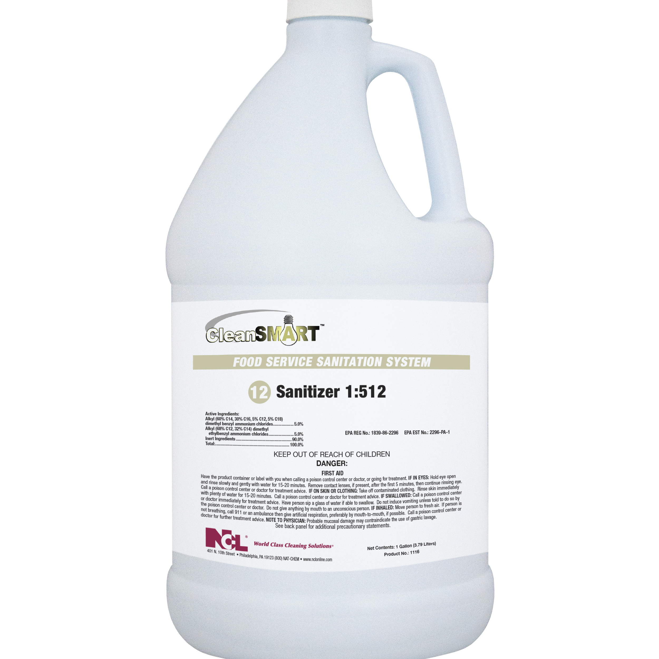  CleanSMART SANITIZER 1:512 4/1 Gal. Case (NCL1116-29) 