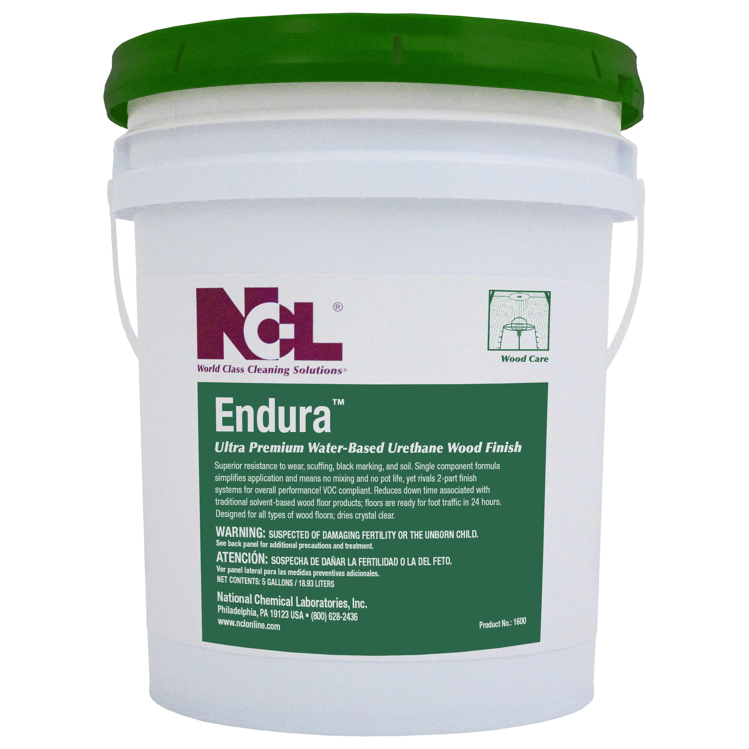  ENDURA Premium Water-Based Urethane Wood Finish 5 Gal. Pail (NCL1600-21) 