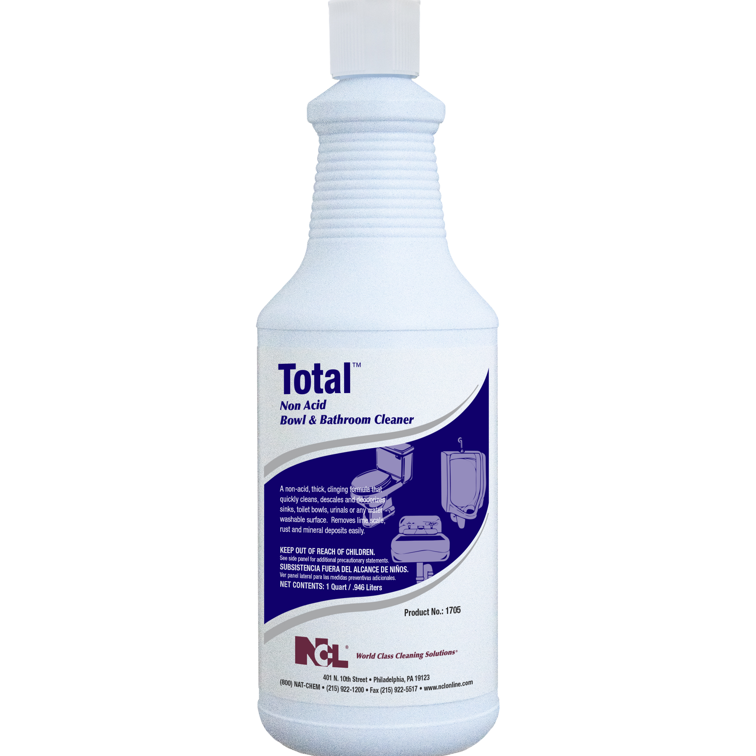  TOTAL Non-Acid Bowl & Bathroom Cleaner 12/32 oz (1 Qt.) Case (NCL1705-45) 