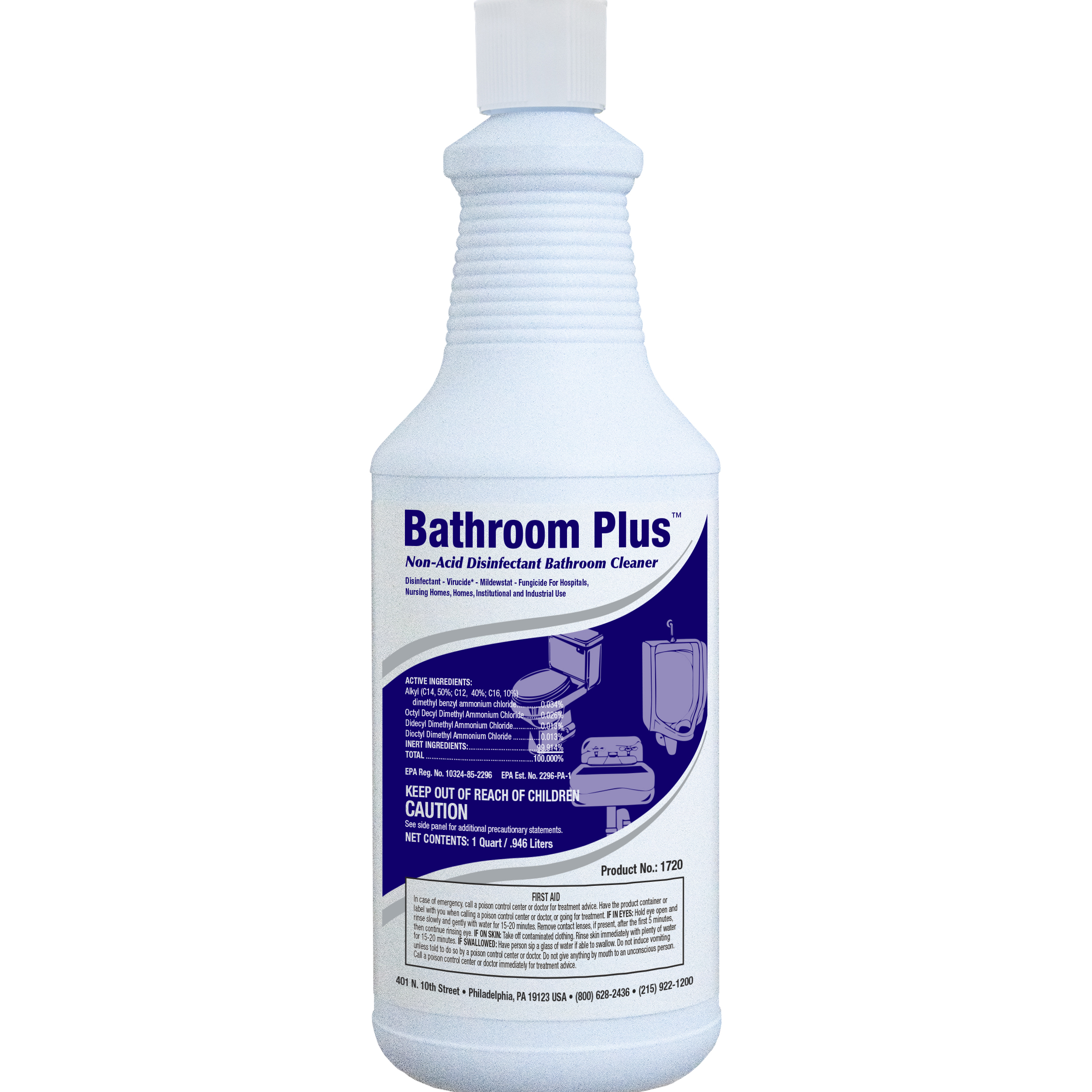  BATHROOM PLUS Non-Acid Disinfectant Bathroom Cleaner 12/32 oz (1 Qt.) Case (NCL1720-45) 