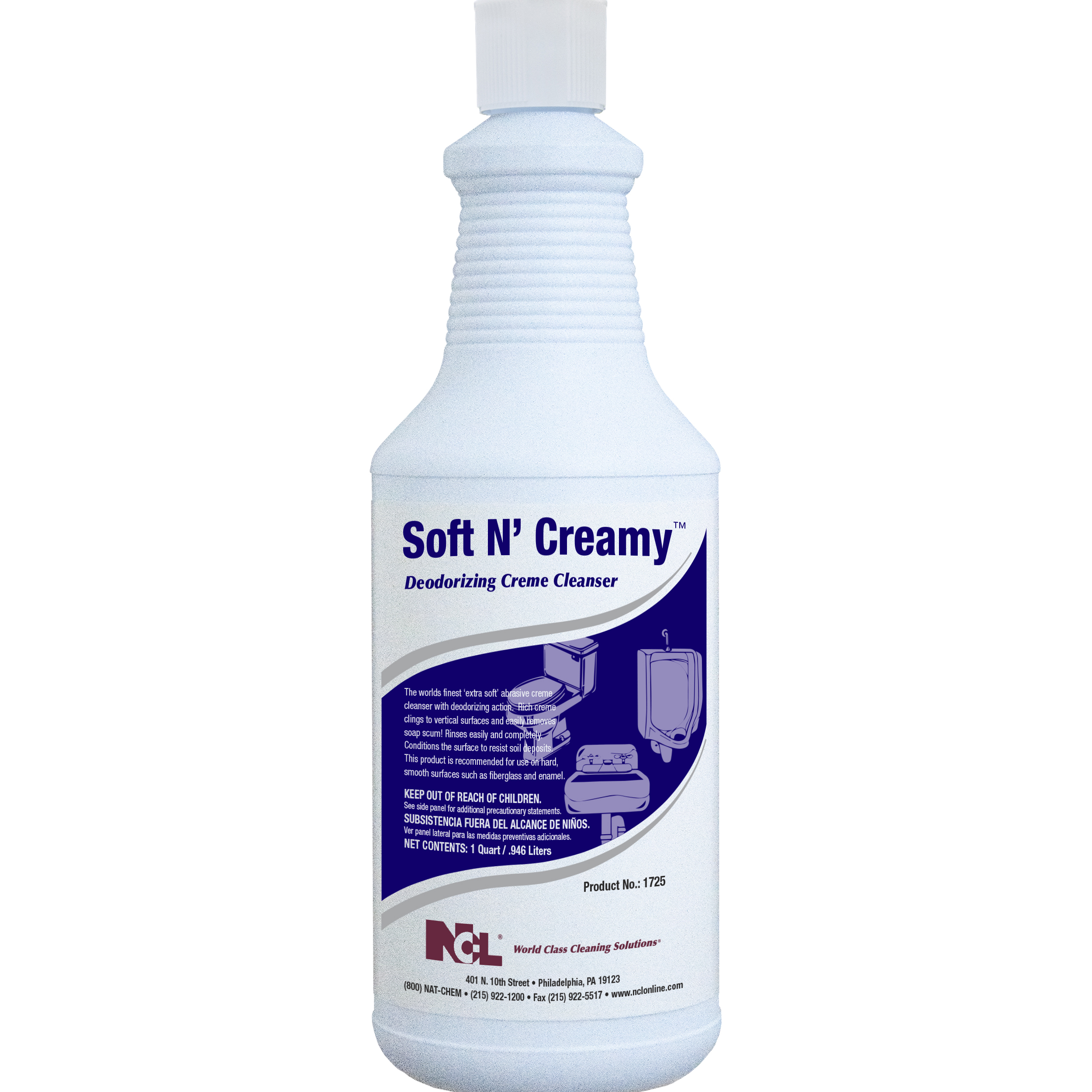  SOFT N' CREAMY Deodorizing Crème Cleanser 12/32 oz (1 Qt.) Case (NCL1725-45) 