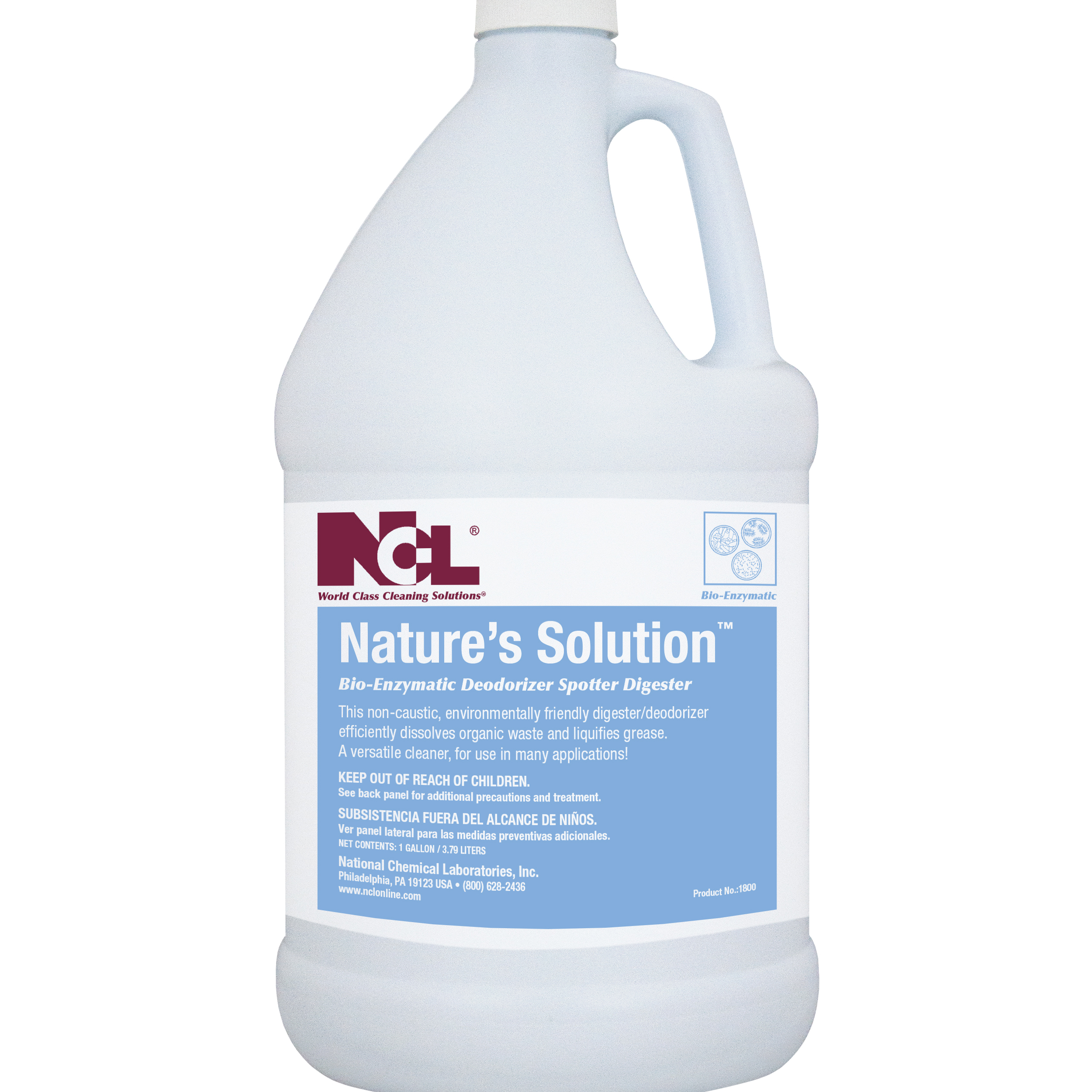  NATURE'S SOLUTION Bio-Enzymatic Deodorizer / Spotter / Digester 4/1 Gal. Case (NCL1800-29) 