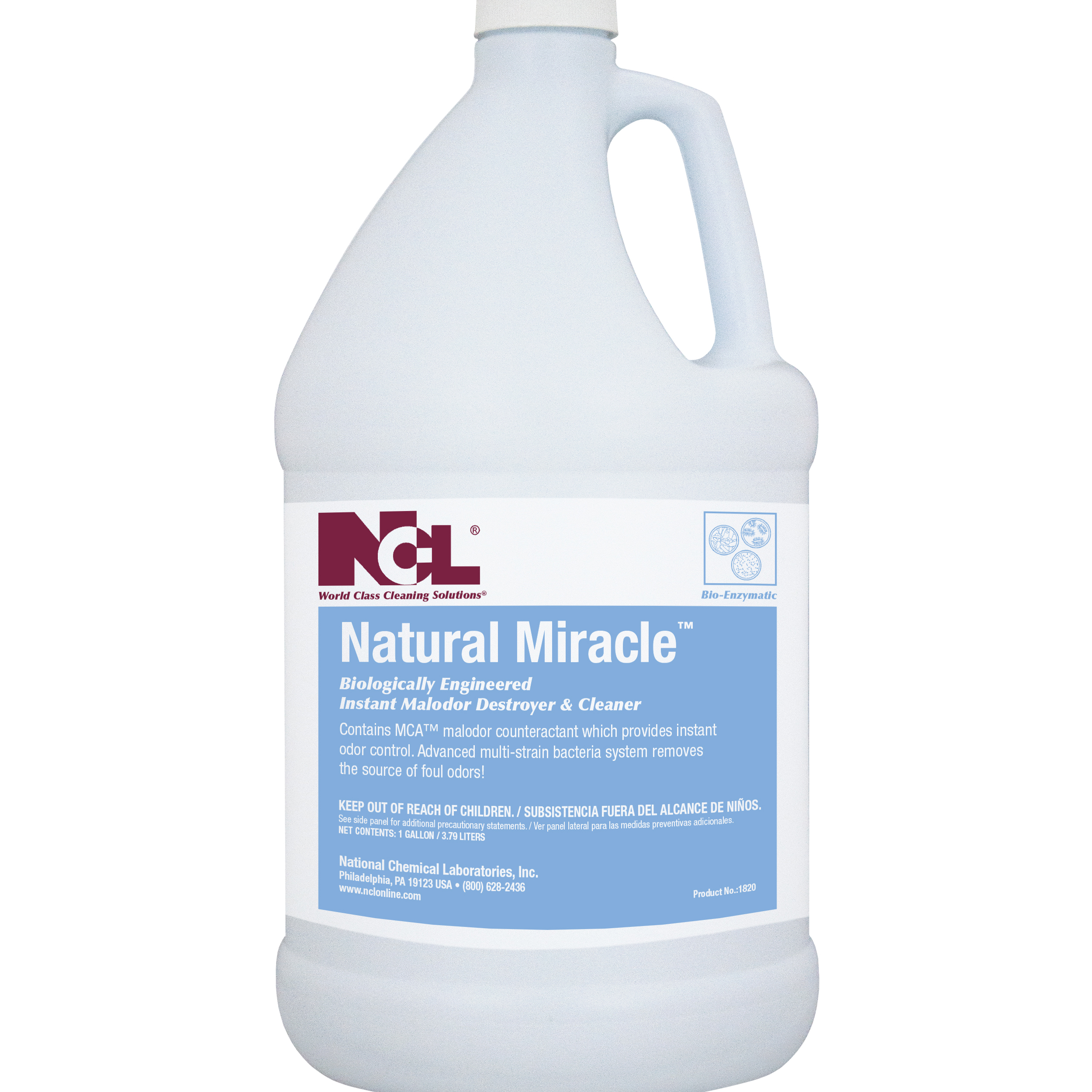  NATURAL MIRACLE Biologically Engineered Instant Malodor Destroyer & Cleaner 4/1 Gal. Case (NCL1820-29) 