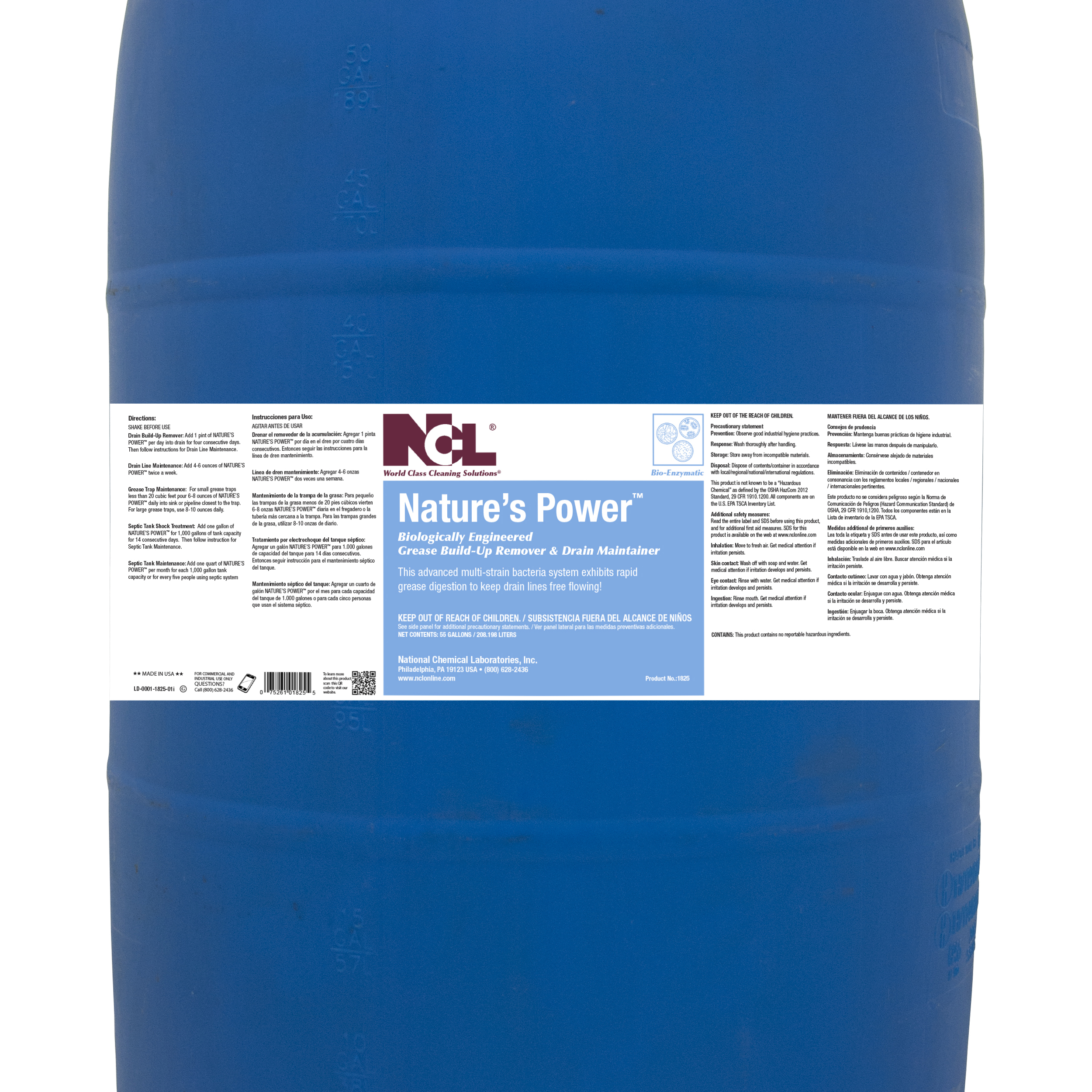  NATURE'S POWER Grease Build-Up Remover & Drain Maintainer 55 Gallon Drum (NCL1825-32) 