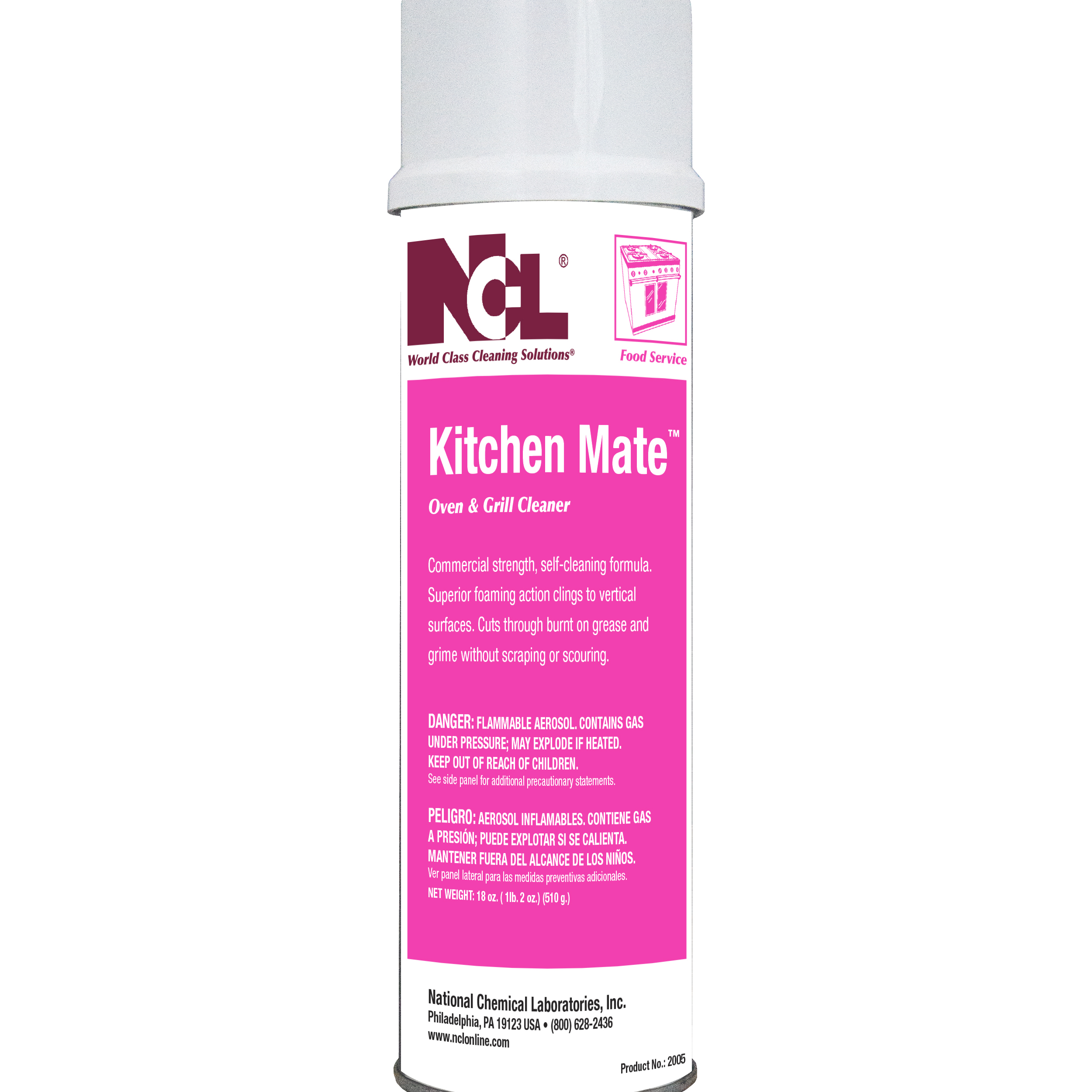  KITCHEN MATE Professional Oven & Grill Cleaner, aerosol 12/18 oz Aerosol Case (NCL2005) 
