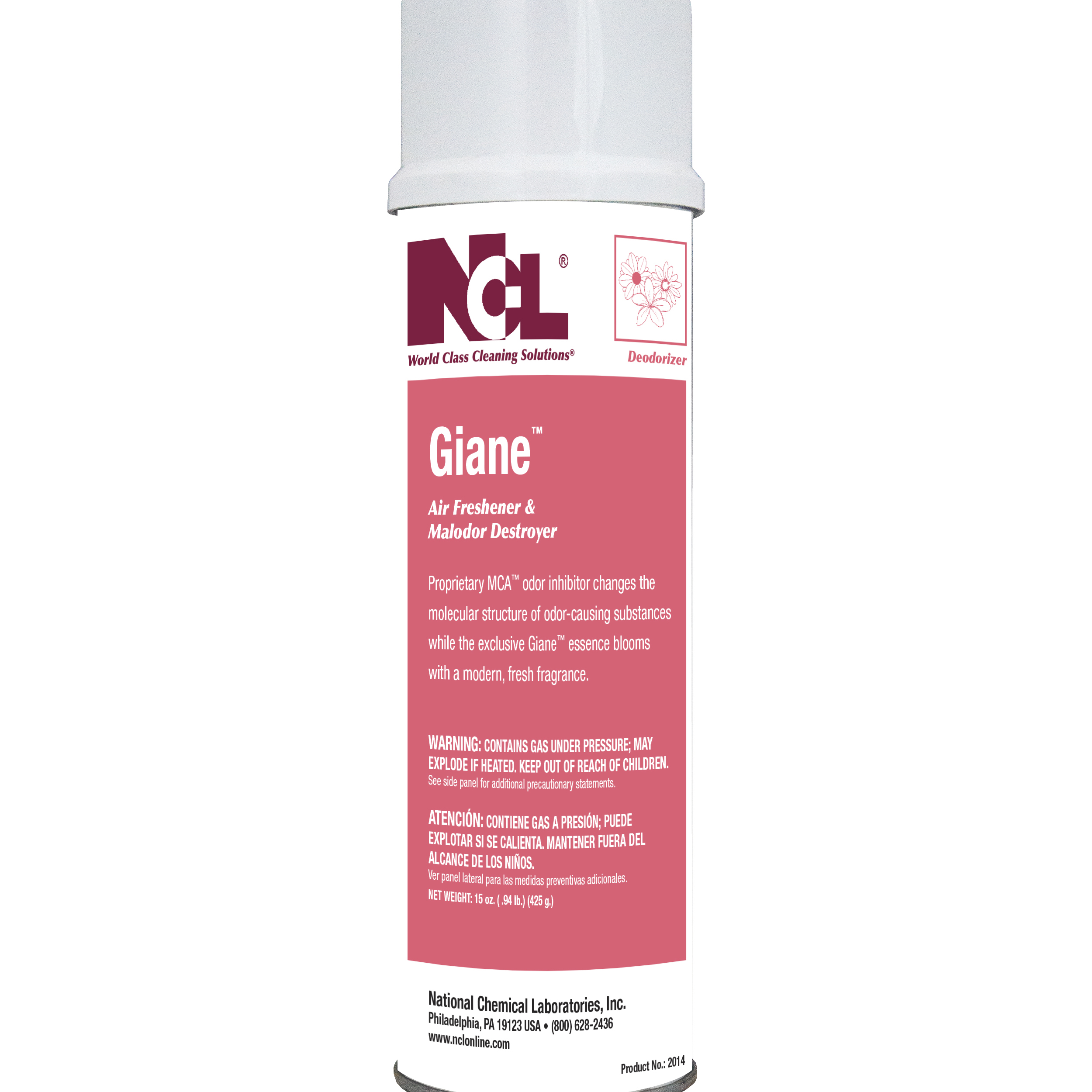  GIANE Air Freshener & Malodor Destroyer, aerosol 12/18 oz Aerosol Case (NCL2014) 