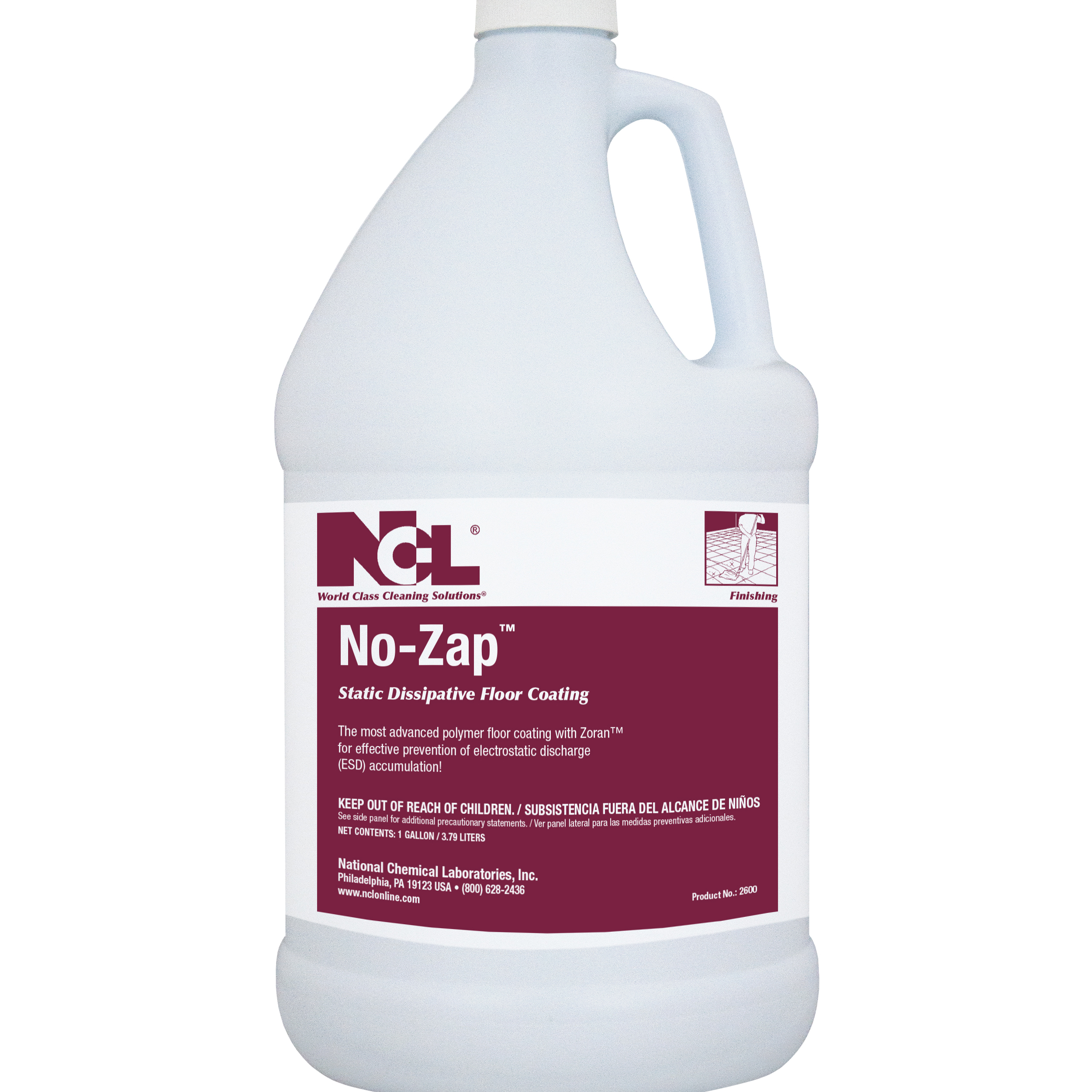  NO-ZAP Static Dissipative Floor Coating 4/1 Gal. Case (NCL2600-29) 