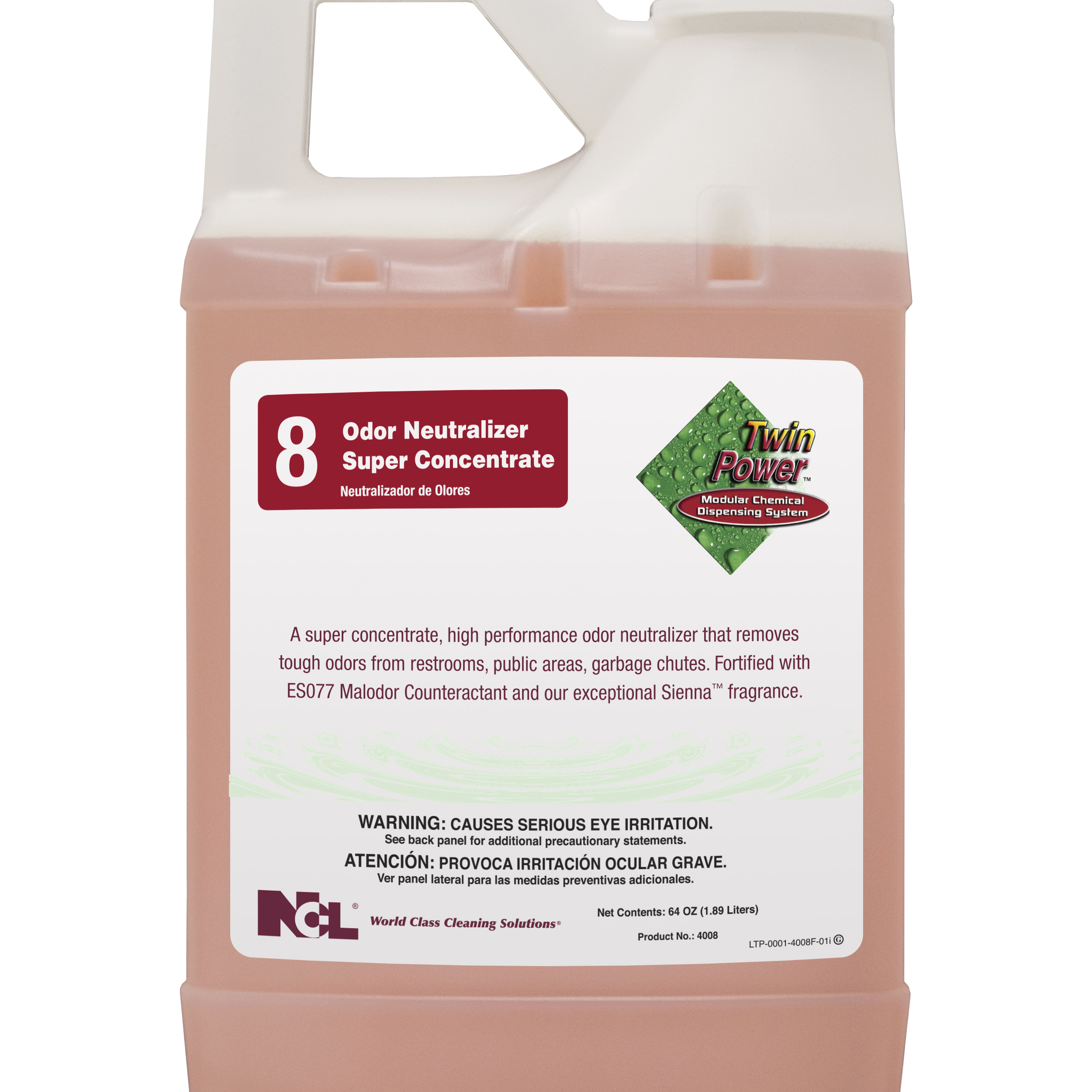  TWIN POWER #8 ODOR NEUTRALIZER WITH SIENNA FRAGRANCE 6/64 oz Case (NCL4008-65) 