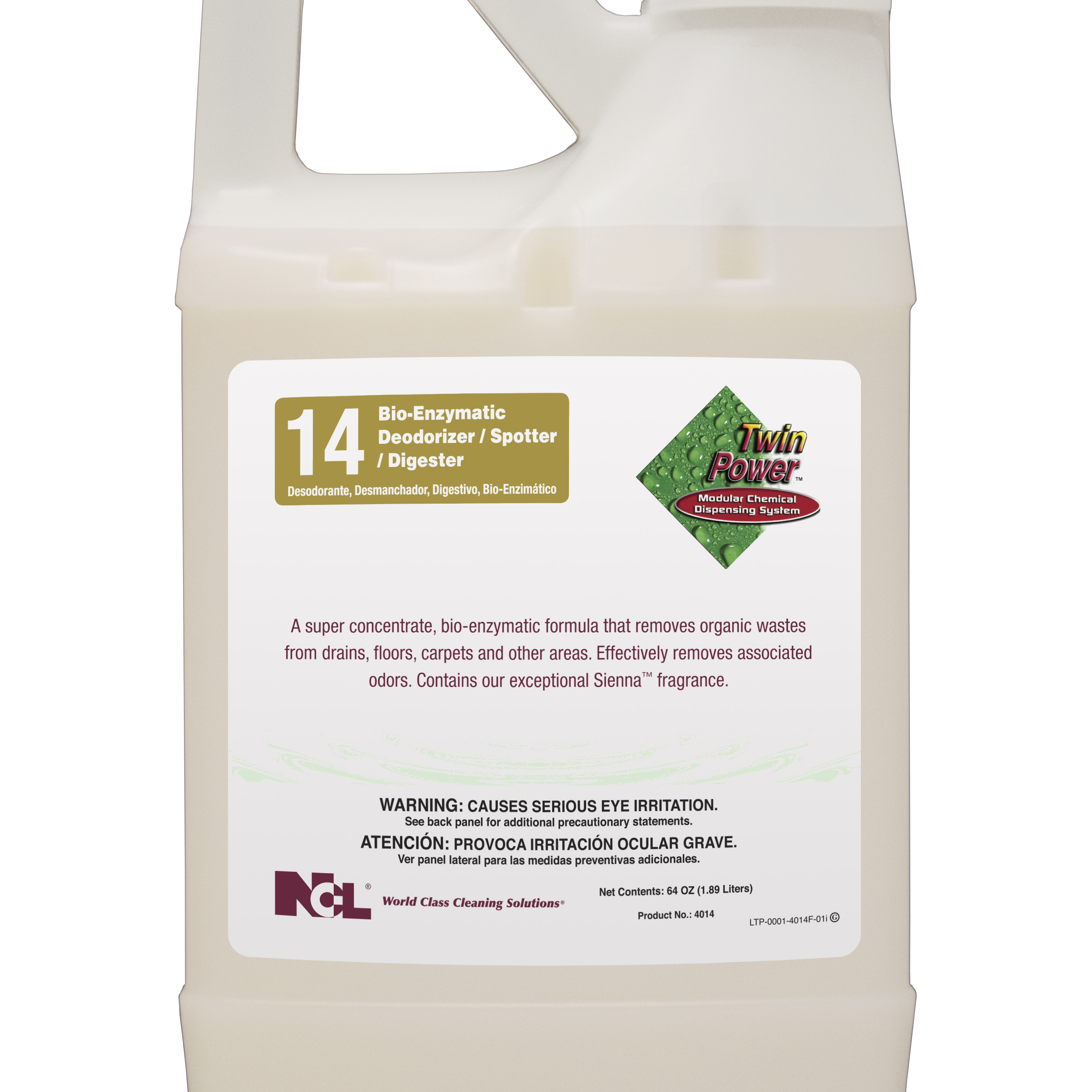  TWIN POWER #14 BIO-ENZYMATIC DEODORIZER / SPOTTER / DIGESTER 6/64 oz Case (NCL4014-65) 