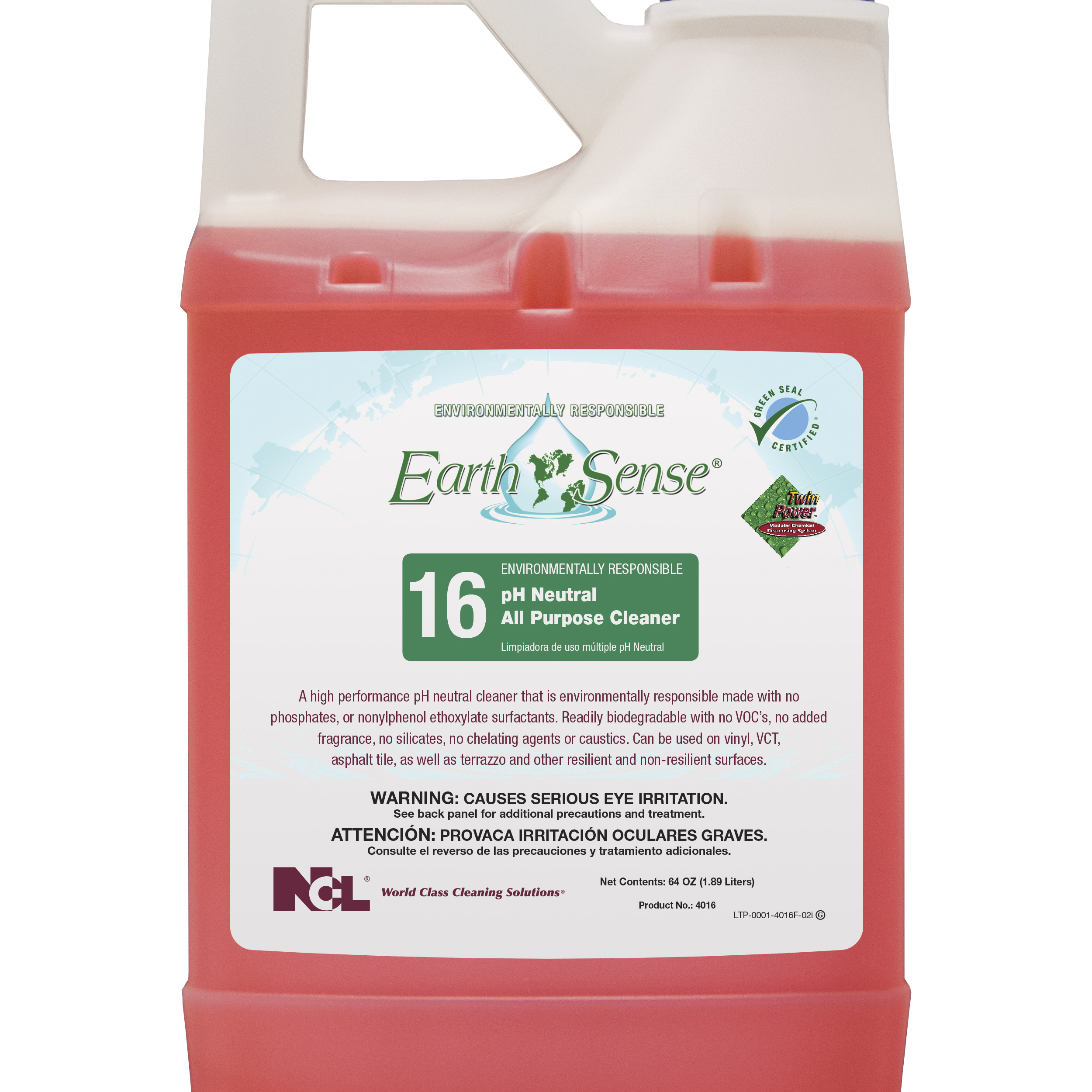  Earth Sense #16 pH NEUTRAL ALL-PURPOSE CLEANER 6/64 oz Case (NCL4016-65) 