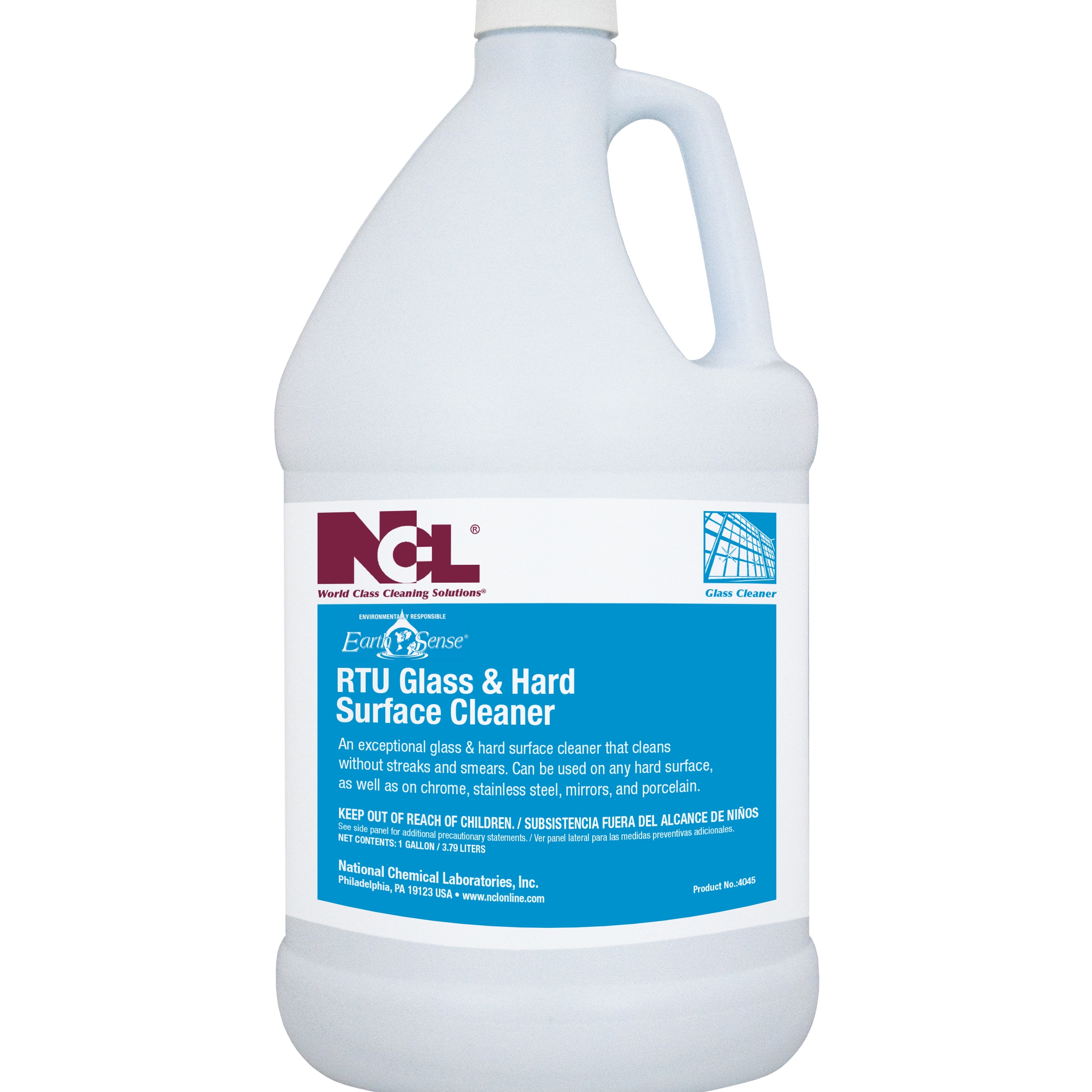  Earth Sense RTU Glass & Hard Surface Cleaner 4/1 Gal. Case (NCL4045-29) 